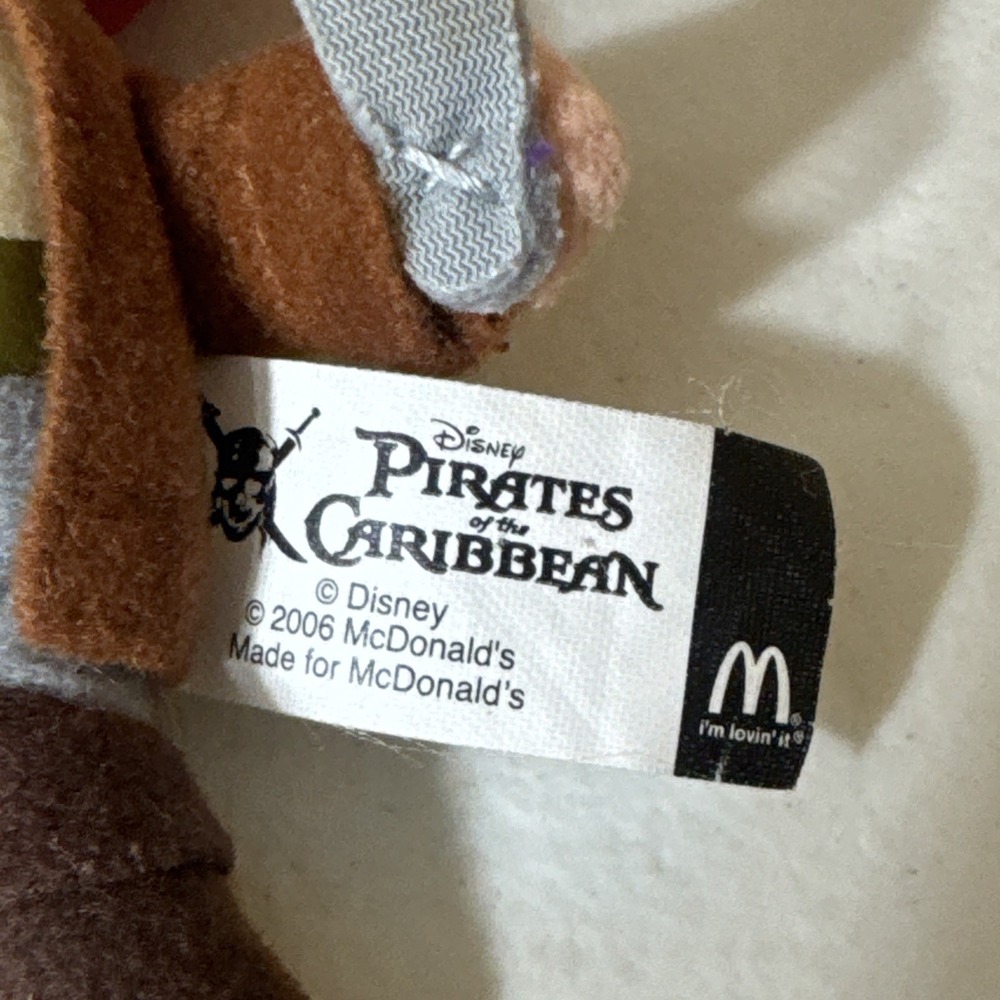 Pirates Of The Caribbean 2006 McDonald's Happy Meal "Jack Sparrow" Plush - Picture 4 of 4